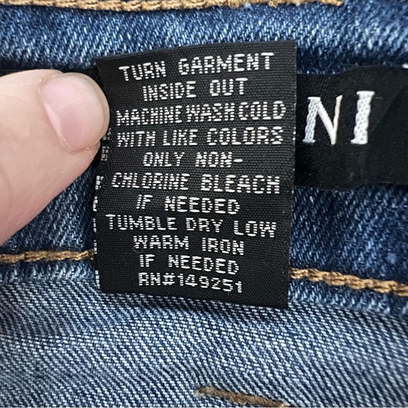 VTG Y2K Baccini Denim Maxi Skirt Sz 10 Button Front Straight Patch Pocket Preppy - Picture 5 of 5